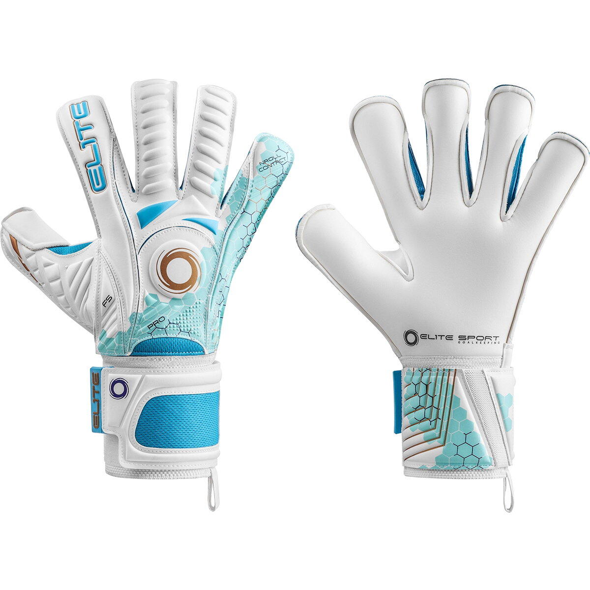 Elite Sport Orca Gants de Gardien - Blanc / Bleu Ciel Taille 11 2/2