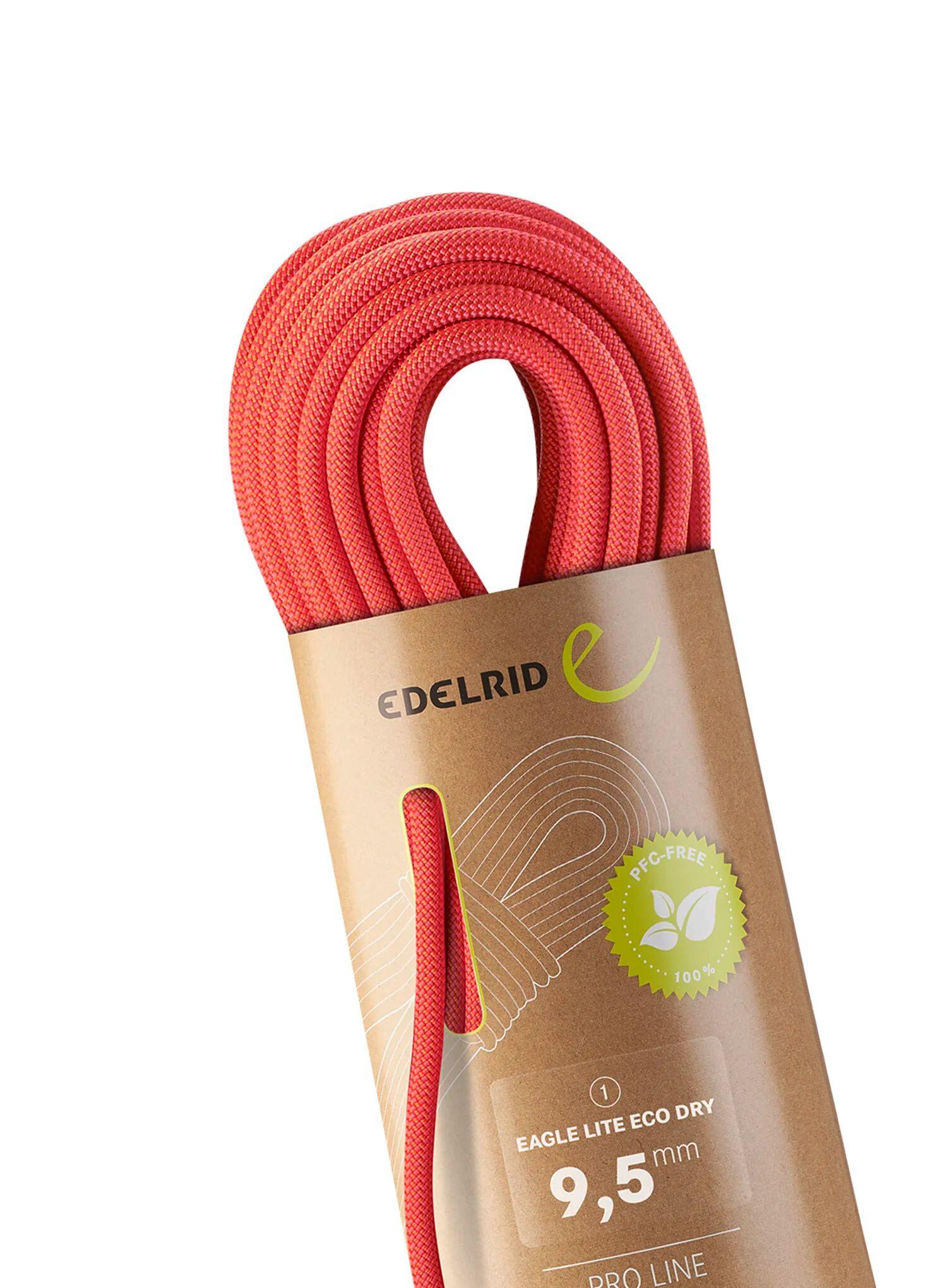 Lina wspinaczkowa dynamiczna Edelrid Eagle Lite Eco Dry 9,5 mm 50m neon coral 2/2