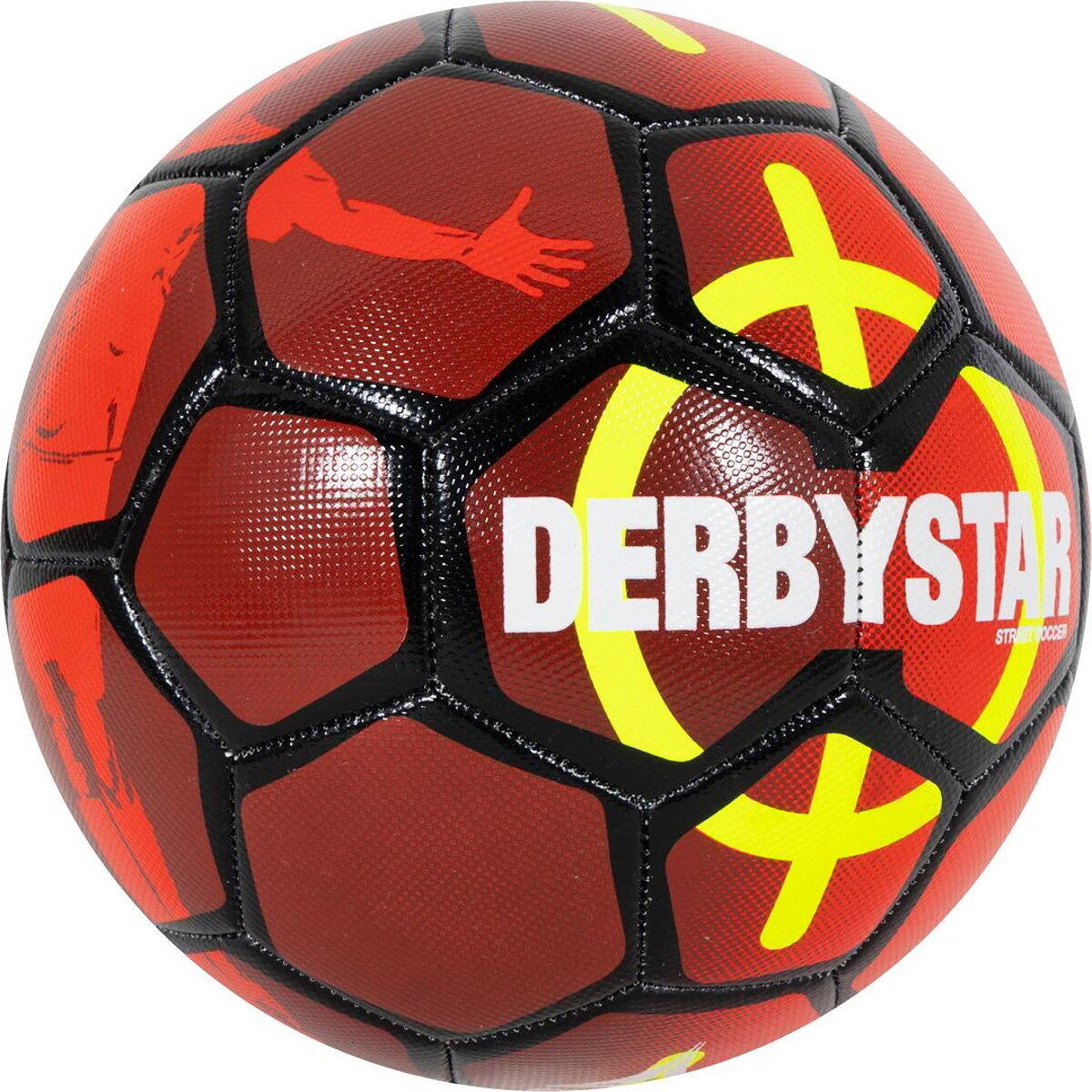 Derbystar Street Soccer Ballon de Football de Rue - Rouge / Jaune - Taille 5 3/5