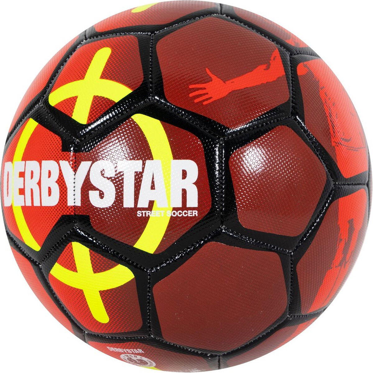 Derbystar Street Soccer Ballon de Football de Rue - Rouge / Jaune - Taille 5 5/5