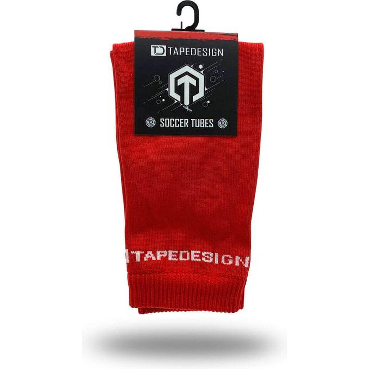 Tapedesign voetloze voetbalkousen - Rood, ONE SIZE 2/2