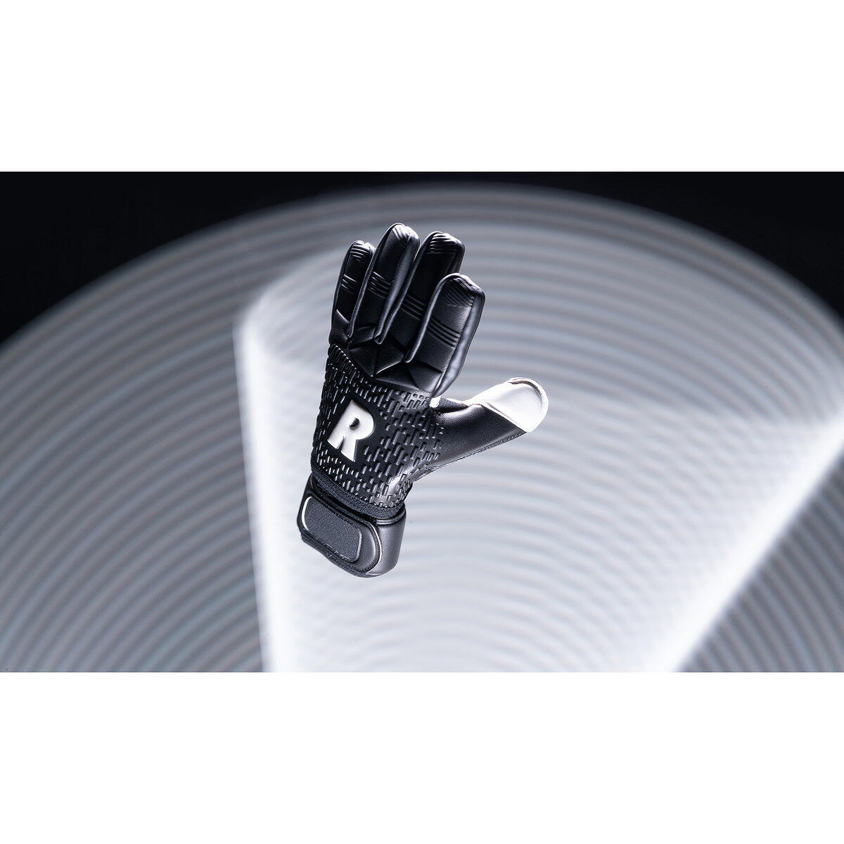 Gants-gardien-football-enfants-coupe-négative-575-noir/blanc 2/3