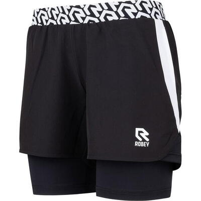 Robey dames gymshort 2-in-1 - zwart
