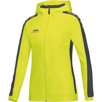 Jako striker jas met kap dames - antraciet / lime