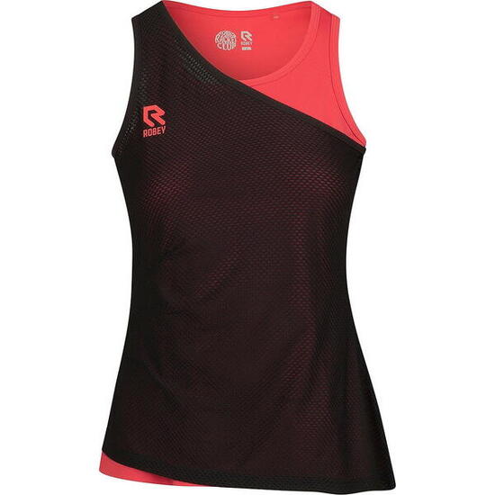 Haut - Tennis - Femme - Ajusté, respirant - Tennis Smash - Noir/Corail