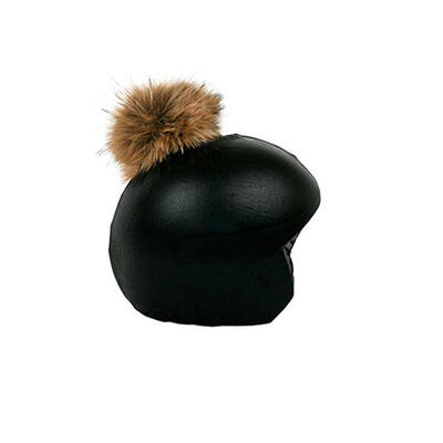 Copri casco da bici Coolcasc Exclusive Black Brown Pon-Pon