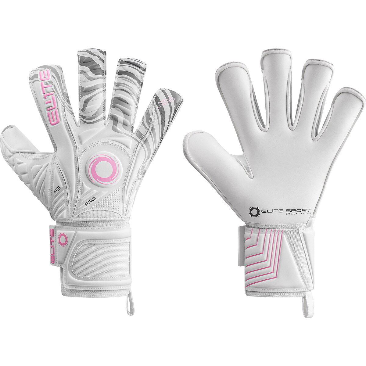 Gants de gardien Elite Sport Fluir - Blanc / Rose, Taille 5 2/2