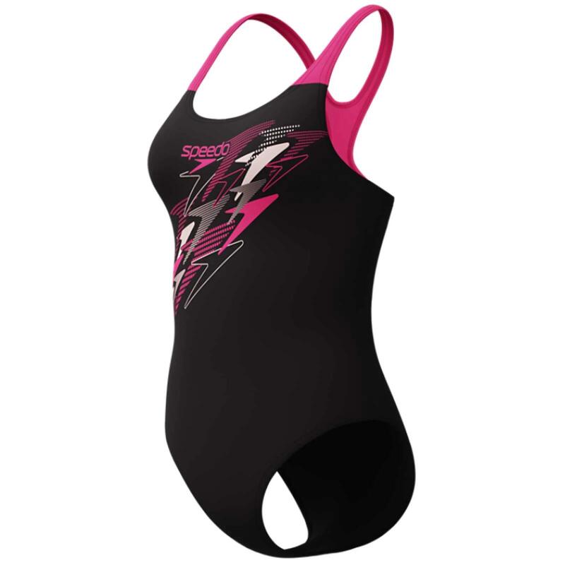 Costum inot femei Speedo Medley Logo Medalist negru/roz – Endurance+