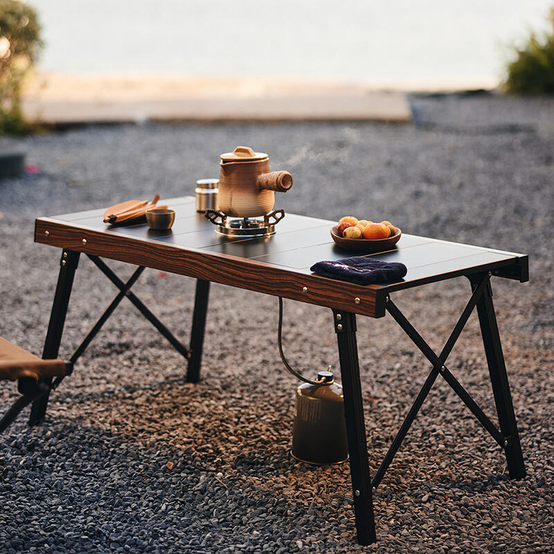 NATUREHIKE FlatTop IGT Quick-Opening Folding Camping Table - Black