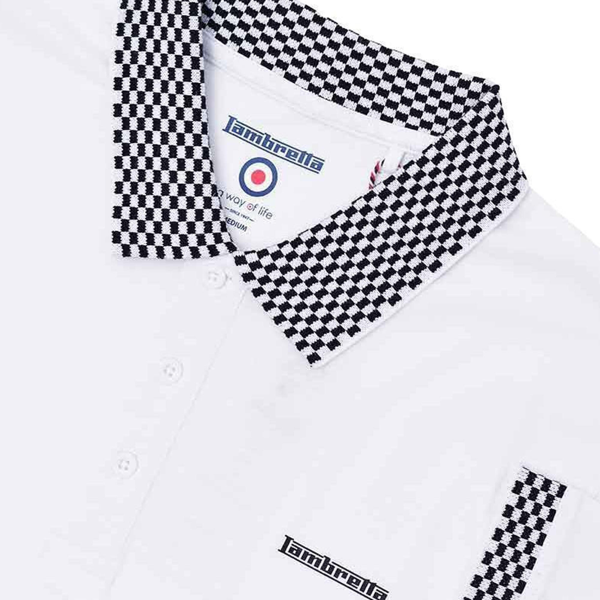 Polo Motif/style Bicolore Homme (Blanc) 4/4