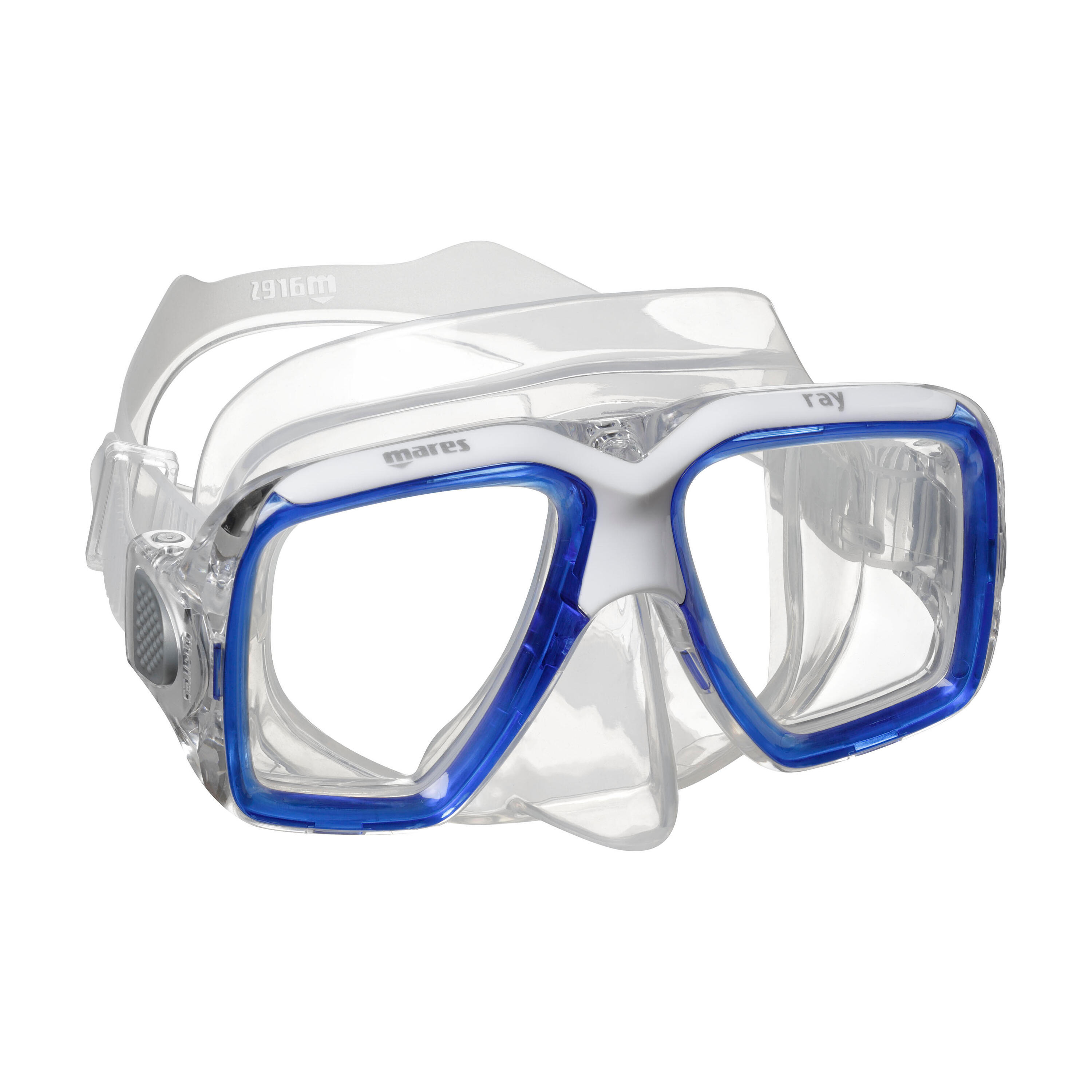 Máscara Snorkeling Duplo Vidro Ray Silicone Fivelas Integradas Ergonómica 2/4