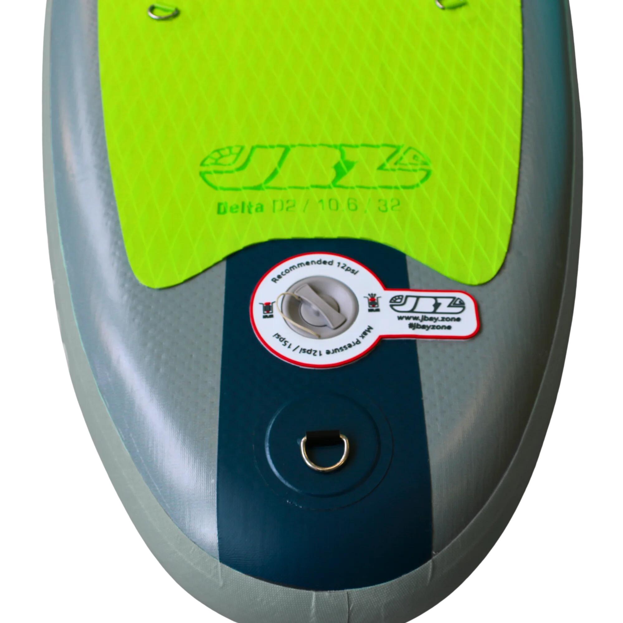 JBAY.ZONE Pack SUP Delta D2 ALLROUND gonfiabile 10.6 Verde-Blu 7/7