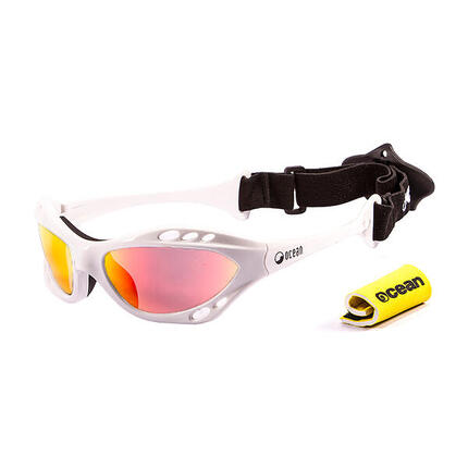 Lunette soleil flottantes sport nautiques OCEAN Cumbuco rouge et revo rouge