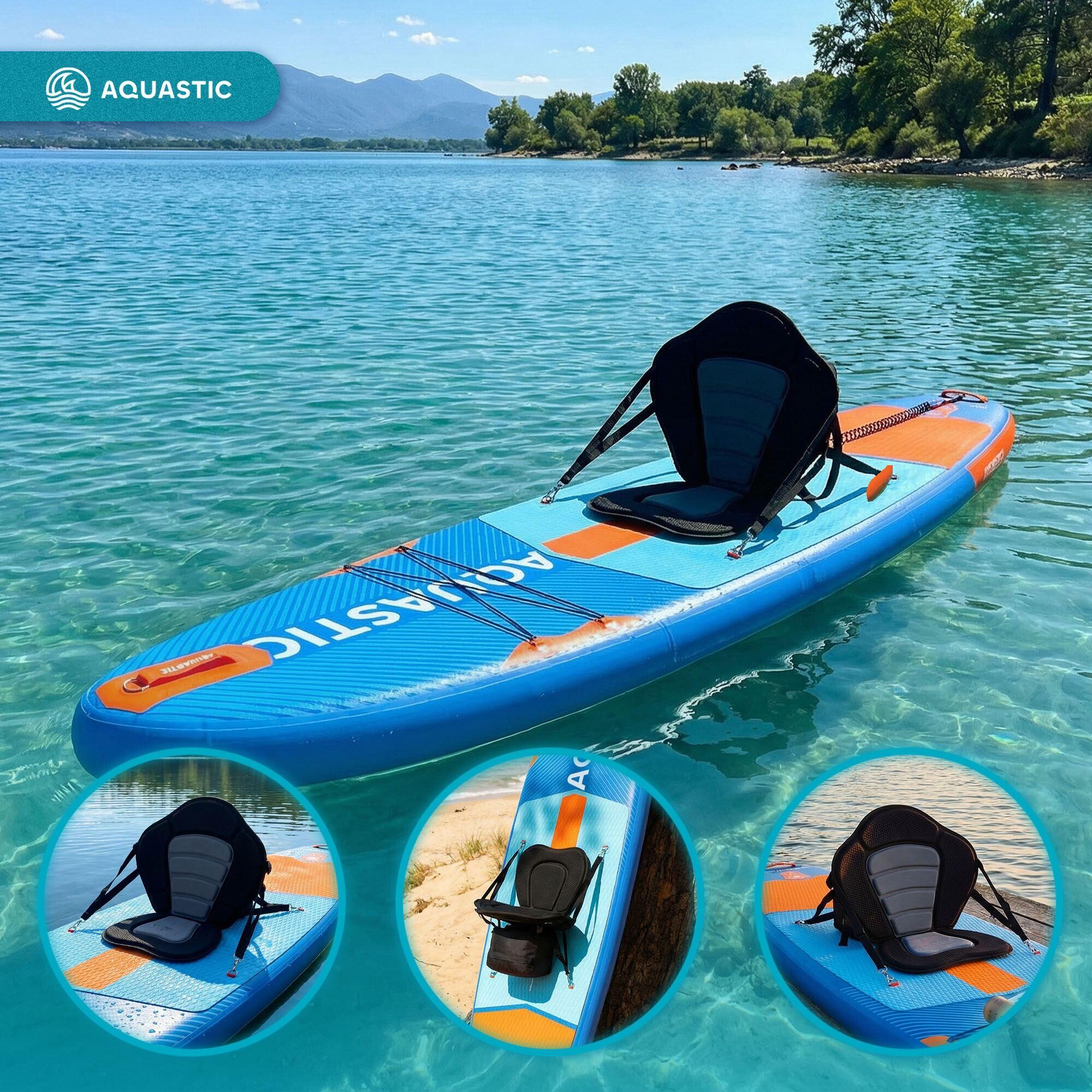 Assento de caiaque para prancha SUP AQUASTIC AQS-B4I186-BK com bolsa 5/7
