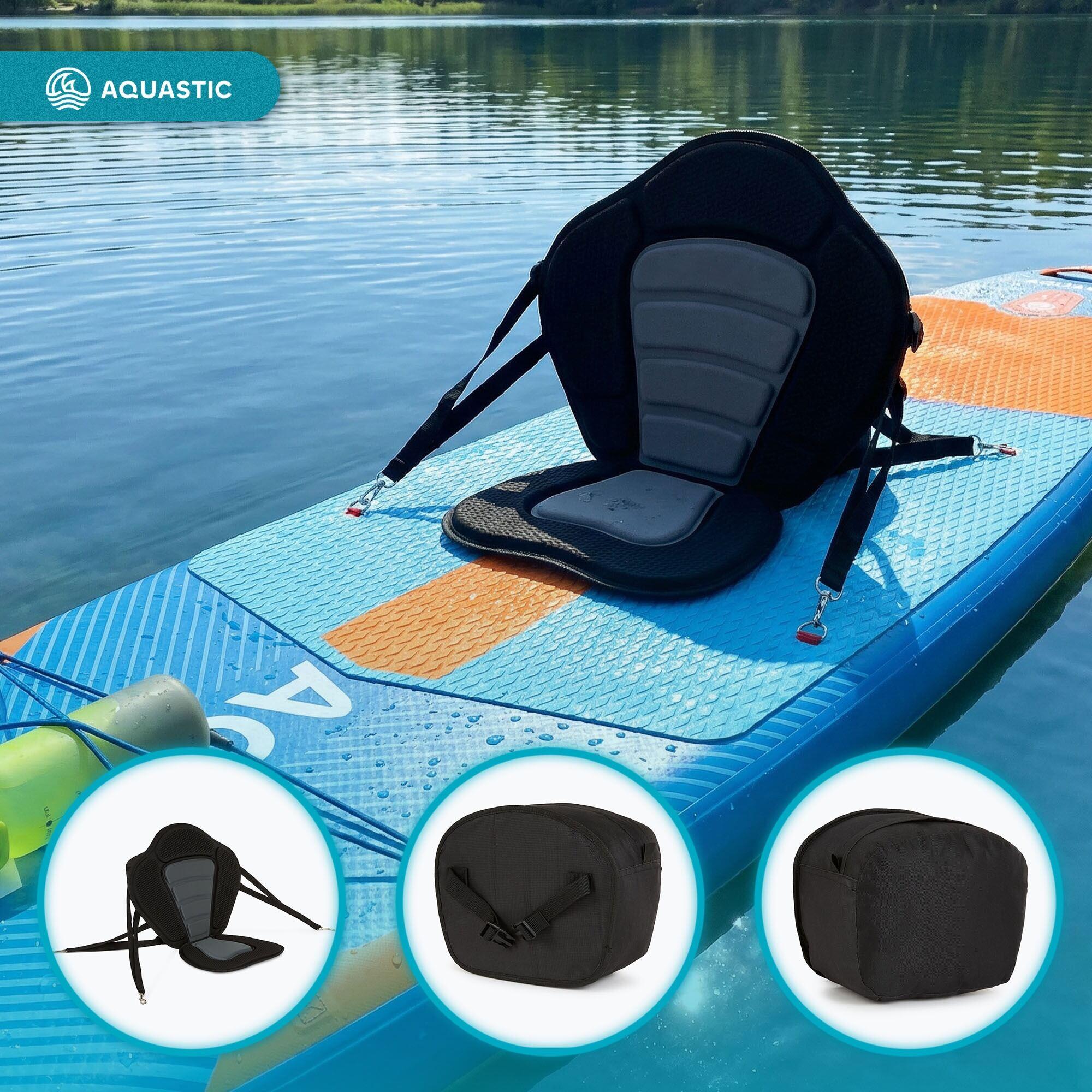 Assento de caiaque para prancha SUP AQUASTIC AQS-B4I186-BK com bolsa 4/7