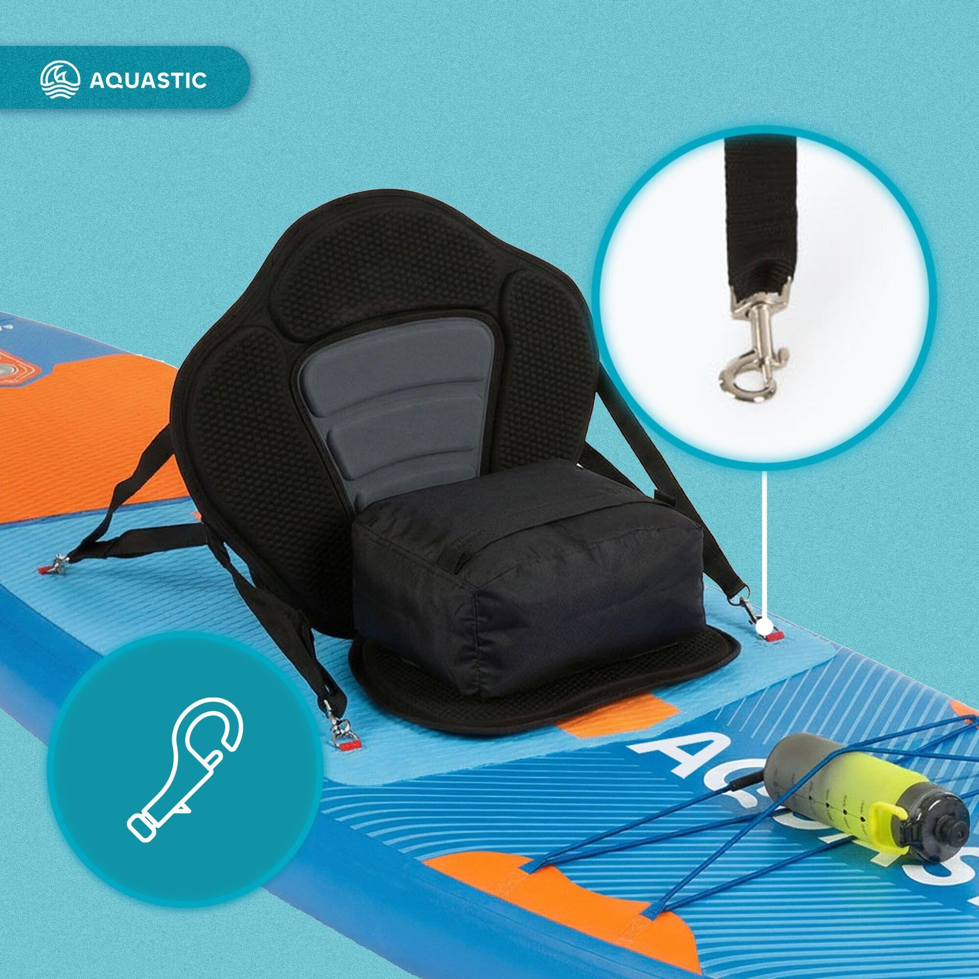 Assento de caiaque para prancha SUP AQUASTIC AQS-B4I186-BK com bolsa 6/7