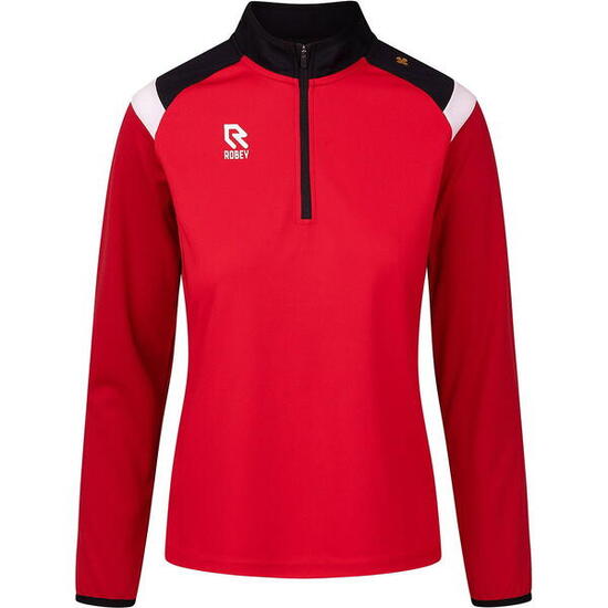 Damen - Multisport - Sweatshirt Ziptop - Leicht, atmungsaktiv, Raglan - Rot