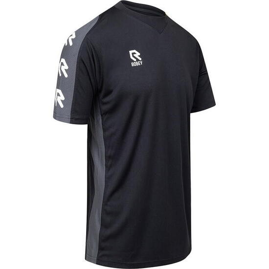 Maillot - enfants - performance, manches courtes - noir/gris