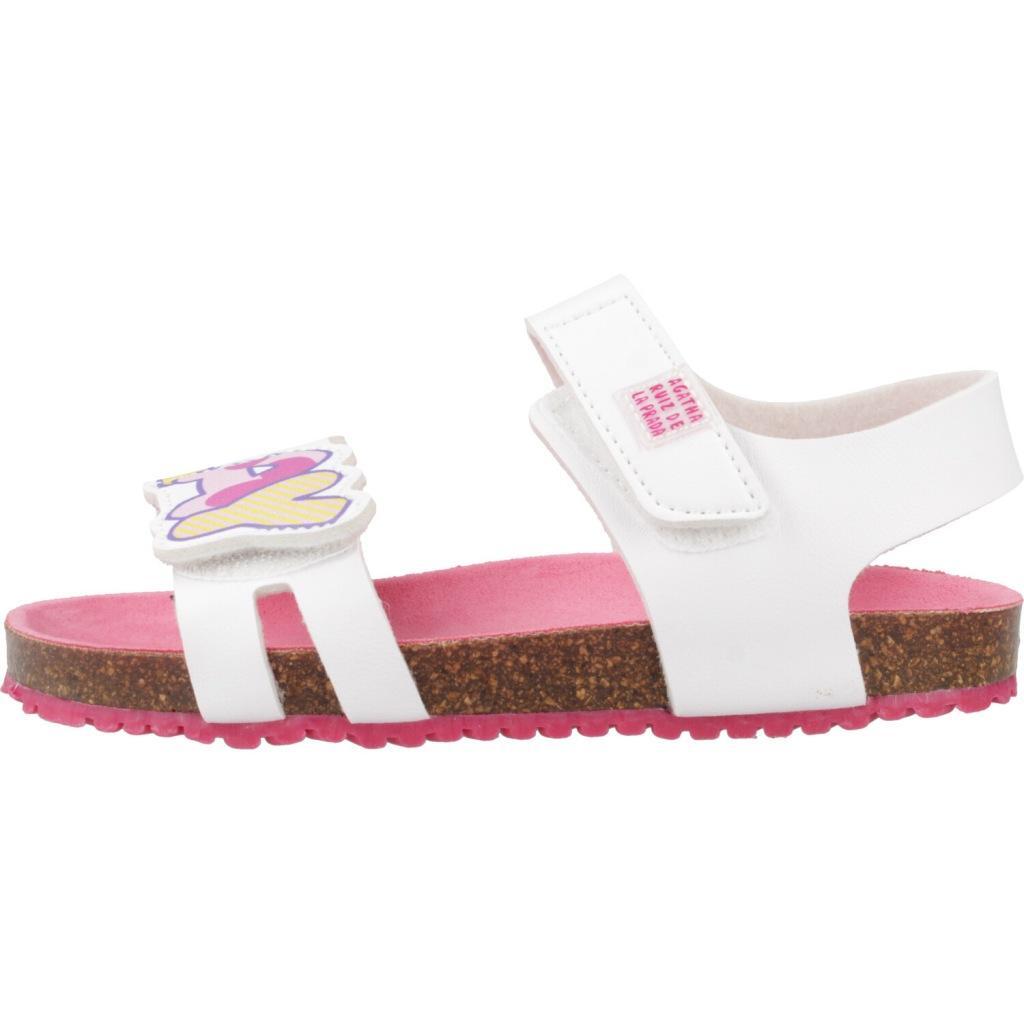 Sandalias Niña Agatha Ruiz De La Prada 242935B Blancas con Cierre Adherente 2/5