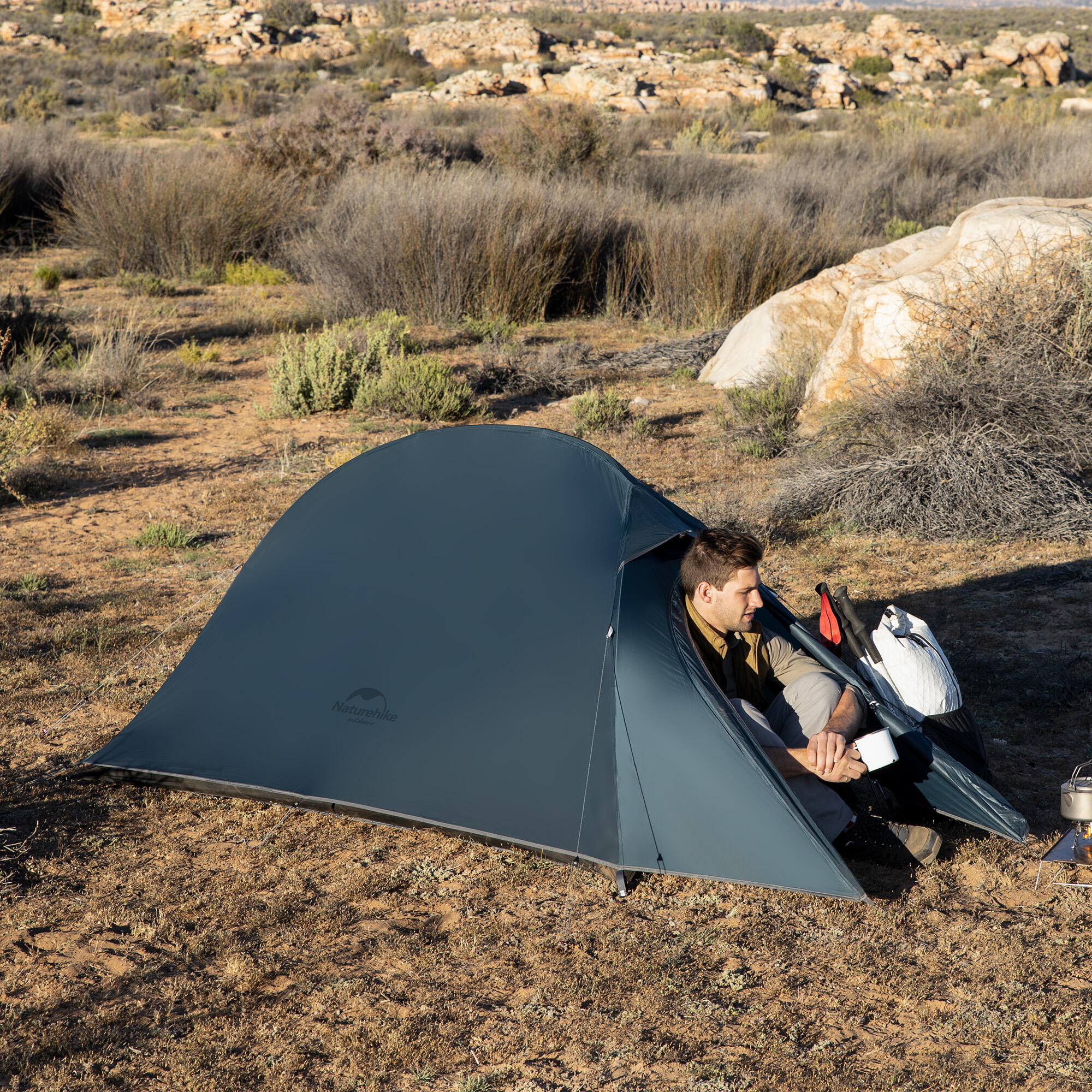 Cloud up 1 ultralight 20D tent and mats - navy 3/7