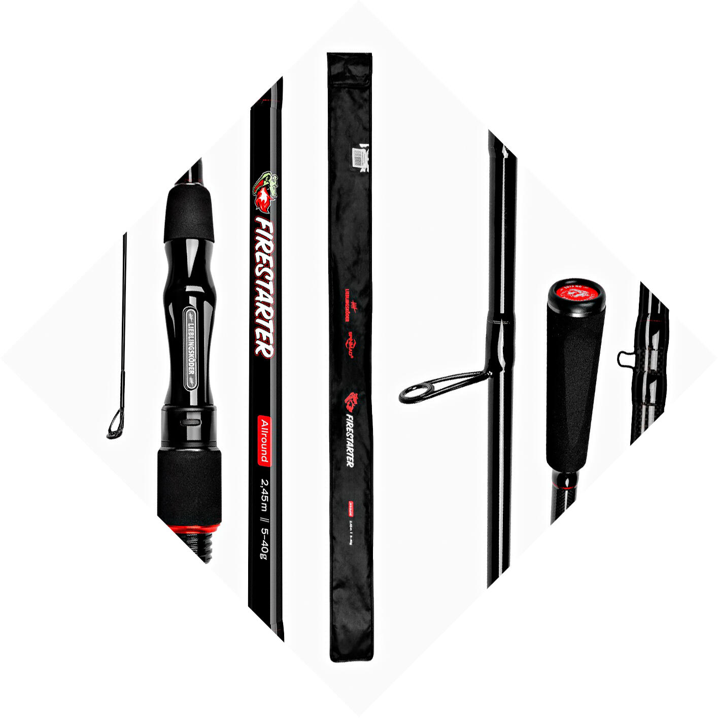 Lieblingsköder Firestarter Allround 2,45m 5-40g - Spinnrute 4/4