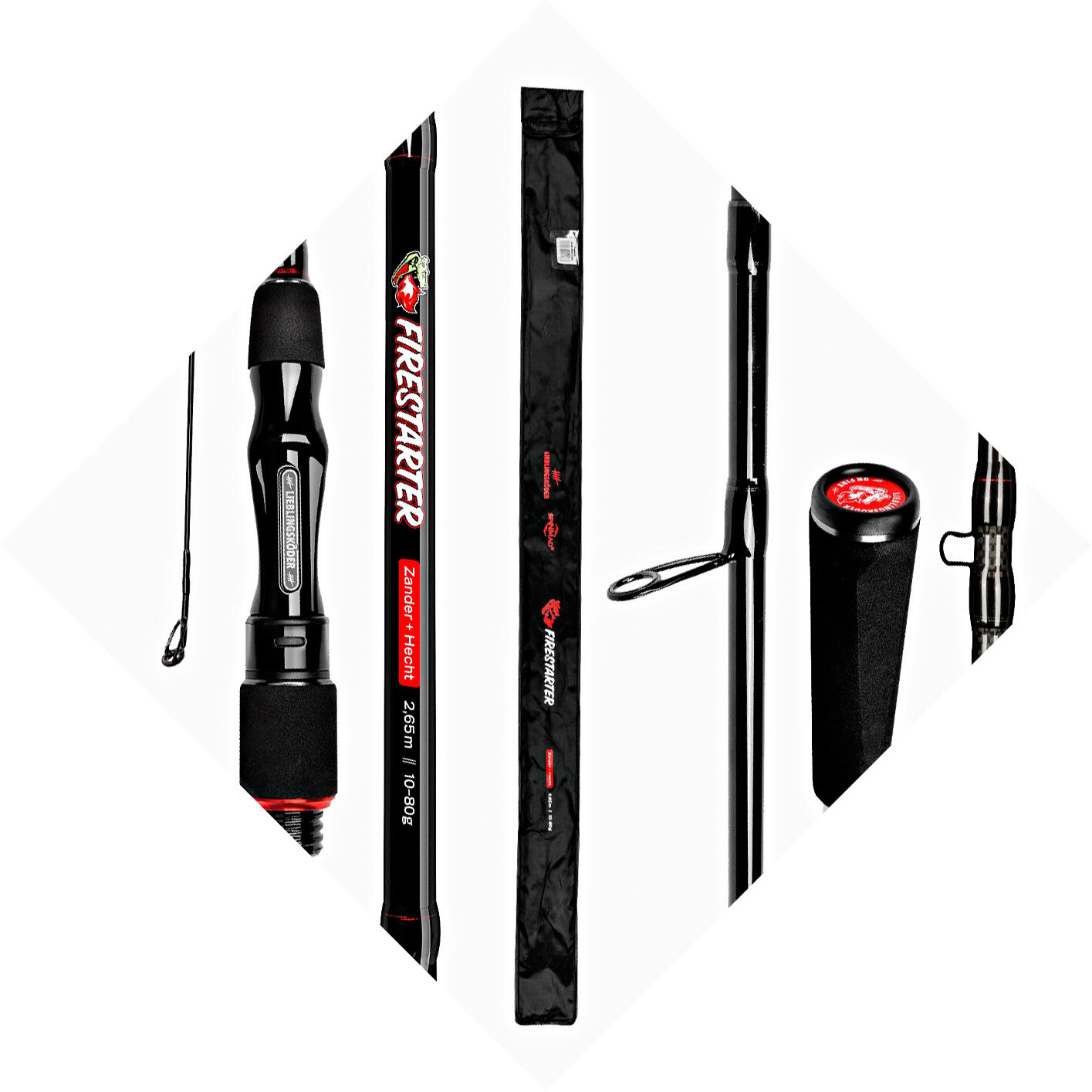 Lieblingsköder Firestarter Zander + Hecht 265cm 10-80g - Spinnrute 4/4