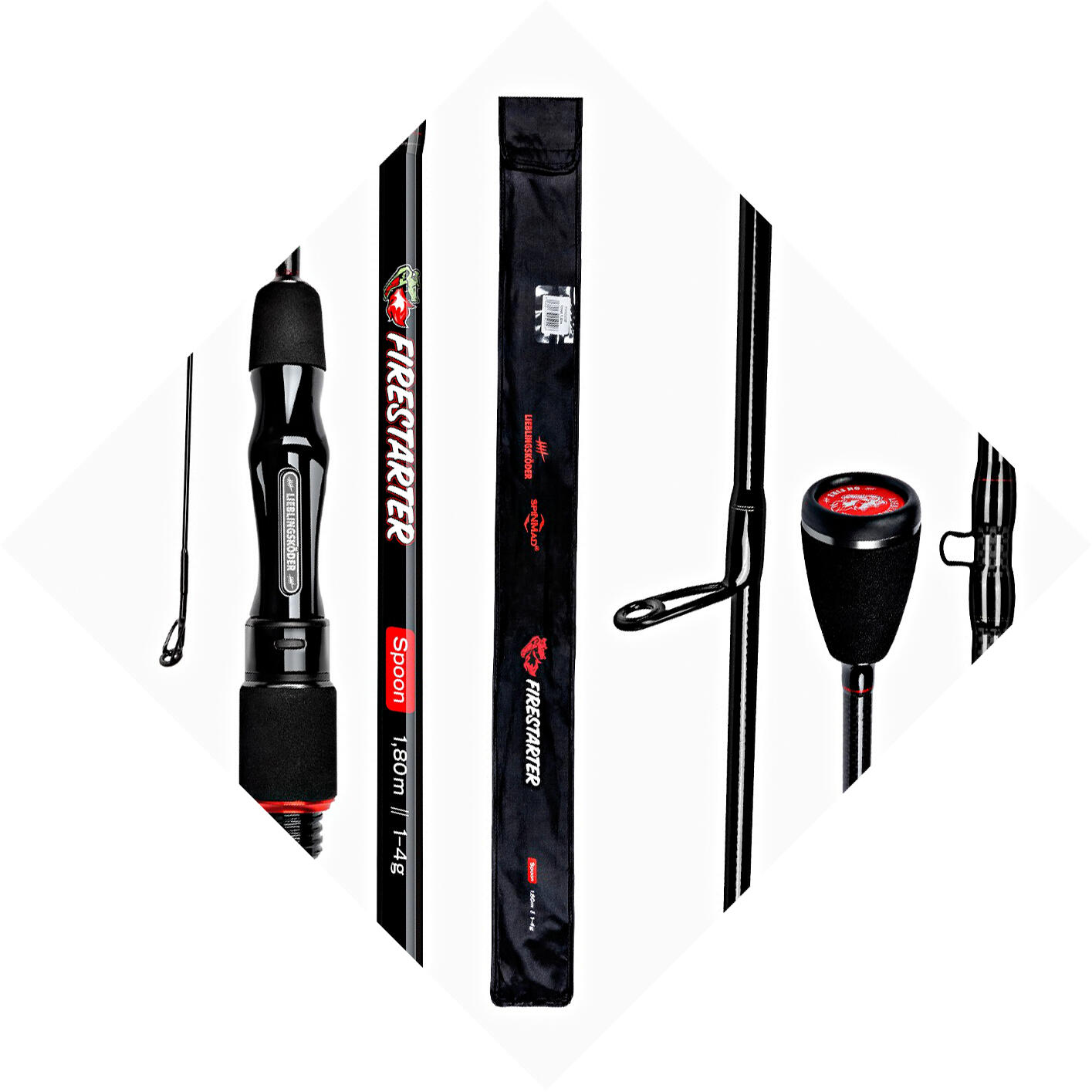 Lieblingsköder Firestarter Spoon 1,8m 1-4g - Spinnrute 4/4