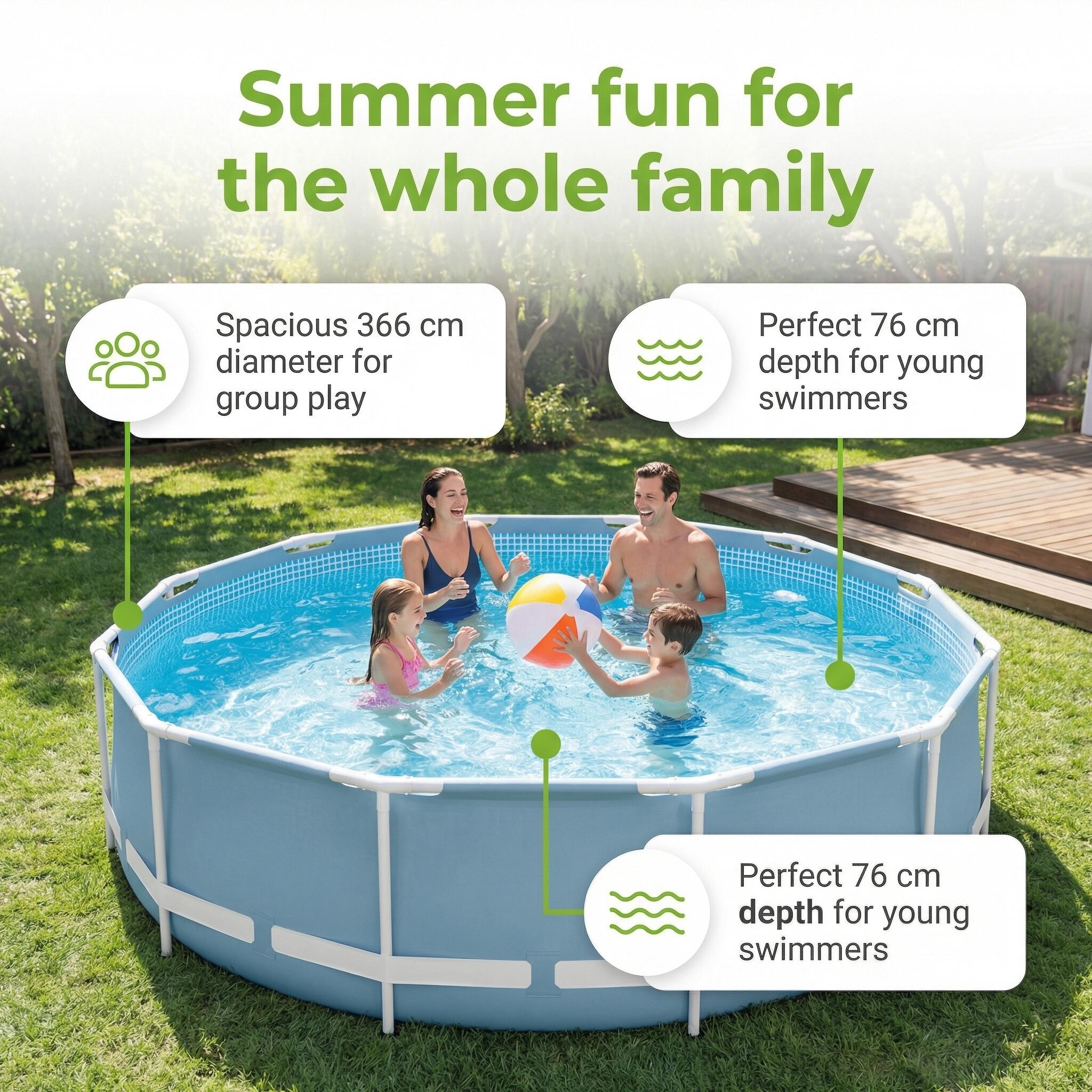 INTEX Piscina Prism Frame Redonda - 366x76 cm - 7-piezas S34 2/7