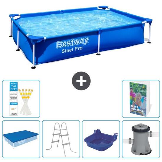 Bestway Steel Pro Rectangulaire - 221x150x43 cm - 7-pièces S140