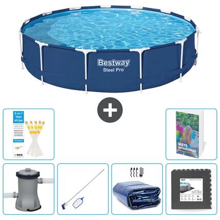 BESTWAY Basen Steel Pro Okrągły - 396x84 cm - 7-częściowy S217