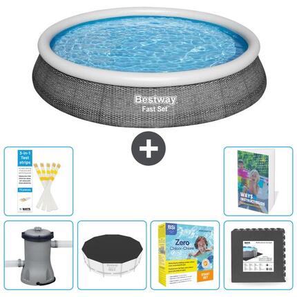 BESTWAY Basen Fast Set Okrągły - 396x84 cm - 7-częściowy S259