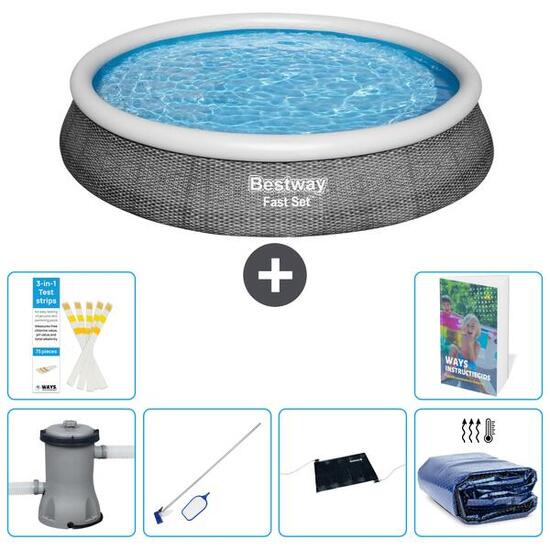 BESTWAY Basen Fast Set Okrągły - 396x84 cm - 7-częściowy S235