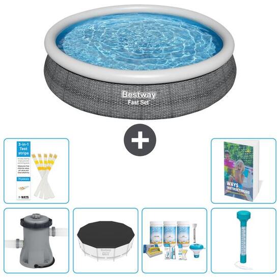 BESTWAY Basen Fast Set Okrągły - 366x76 cm - 7-częściowy S226