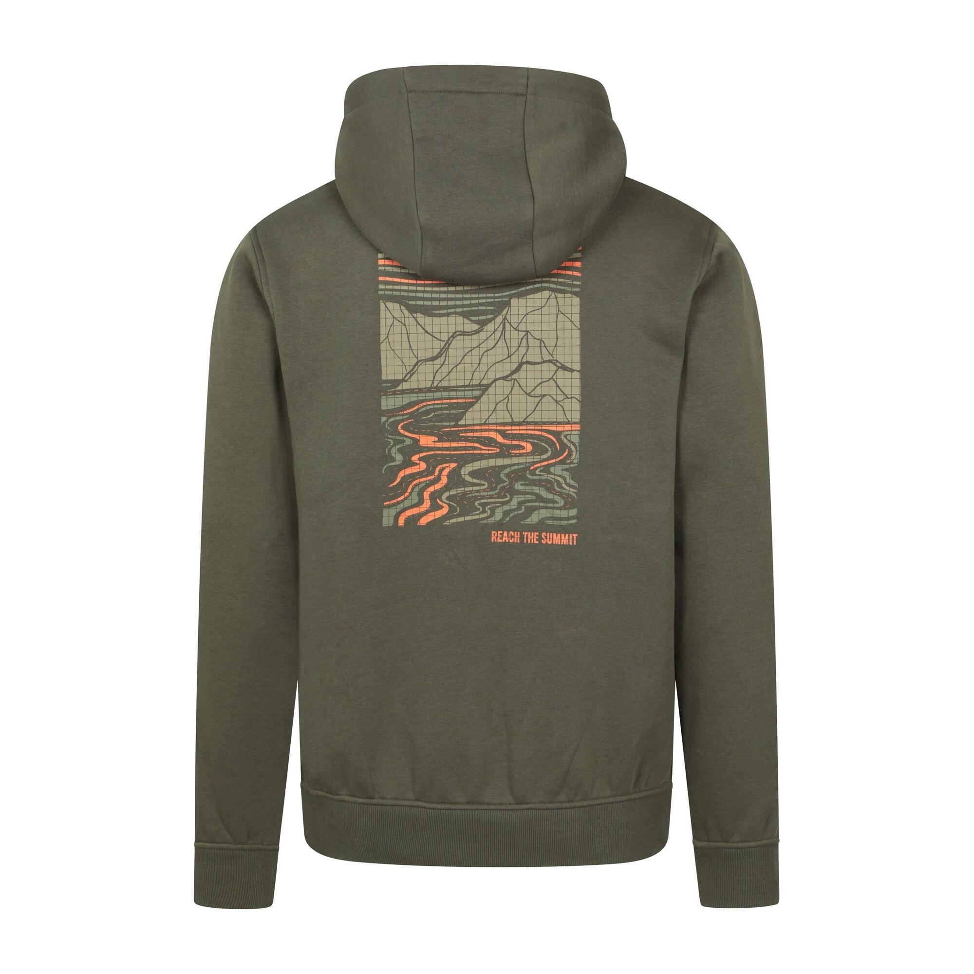 Sweat À Capuche Motif/style Imprimé À Quadrillage REACH THE SUMMIT Homme (Vert 2/4