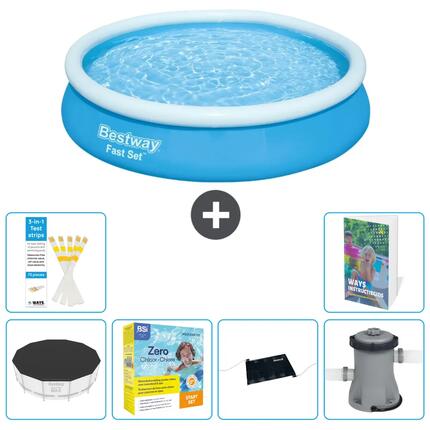 BESTWAY Basen Fast Set Okrągły - 366x76 cm - 7-częściowy S60