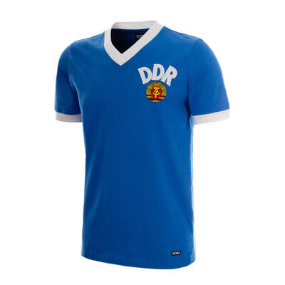 Ddr wk 1974 - retro voetbalshirt - blauw – copa football
