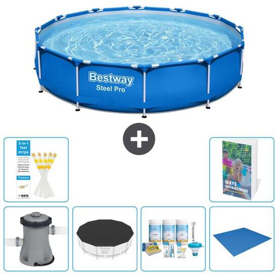 BESTWAY Basen Steel Pro Okrągły - 366x76 cm - 7-częściowy S251