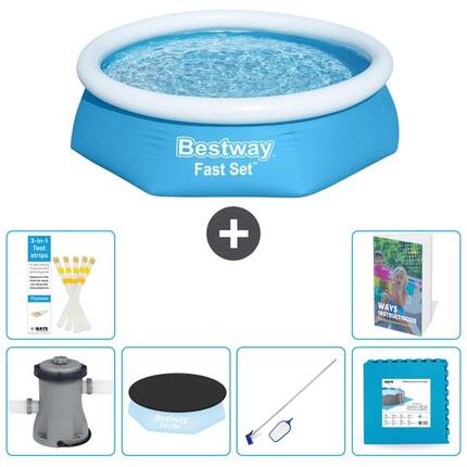 BESTWAY Basen Fast Set Okrągły - 244x61 cm - 7-częściowy S191