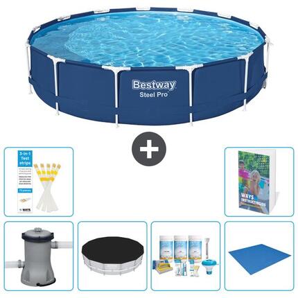 BESTWAY Basen Steel Pro Okrągły - 396x84 cm - 7-częściowy S251