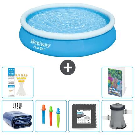 BESTWAY Basen Fast Set Okrągły - 366x76 cm - 7-częściowy S3