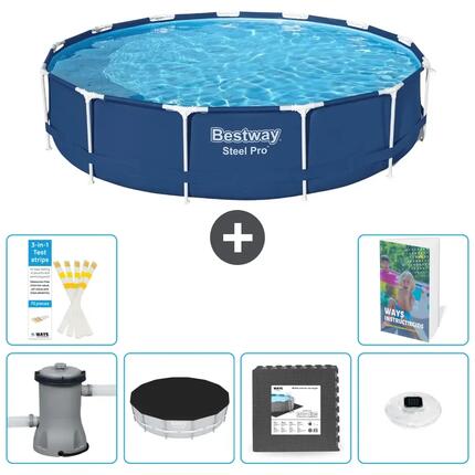 BESTWAY Basen Steel Pro Okrągły - 396x84 cm - 7-częściowy S312