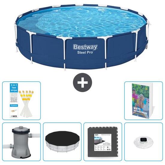 BESTWAY Basen Steel Pro Okrągły - 396x84 cm - 7-częściowy S312