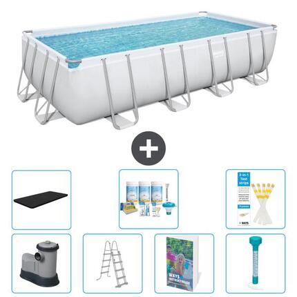 BESTWAY Basen Power Steel Prostokątny - 549x274x122 cm - 8-częściowy S574