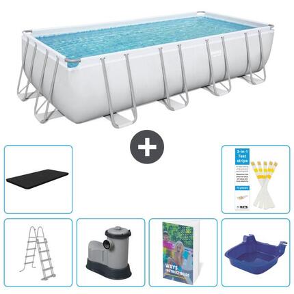BESTWAY Basen Power Steel Prostokątny - 549x274x122 cm - 7-częściowy S662