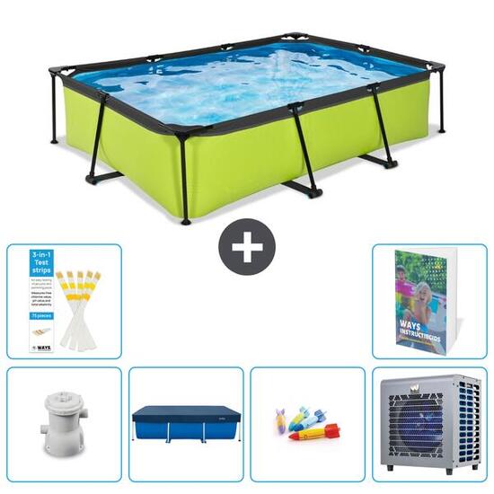EXIT TOYS Basen Prostokątny - 300x200x65 cm - 7-częściowy S338