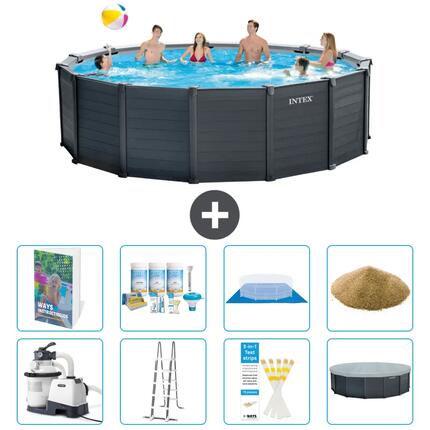 Piscine Graphite Panel Ronde - 478x124 cm - 7-pièces S569