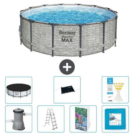BESTWAY Basen Steel Pro MAX Okrągły - 427x122 cm - 8-częściowy S621