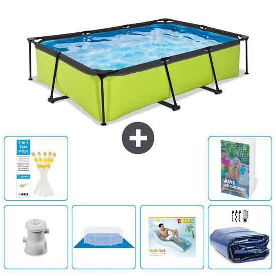 EXIT TOYS Basen Prostokątny - 300x200x65 cm - 7-częściowy S345