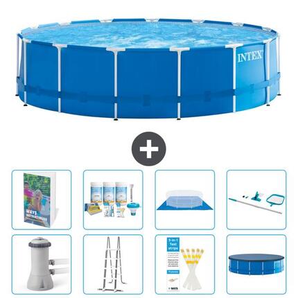 INTEX Basen ze stelażem Okrągły - 457x122 cm - 9-częściowy S615