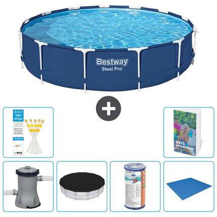 BESTWAY Basen Steel Pro Okrągły - 396x84 cm - 7-częściowy S341